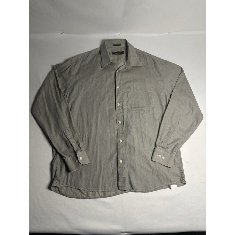Principe Italian Dress Shirt Gray Long Sleeve 43-17 100% Cotton Made in Italy